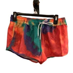 Ocean Blue by Basix Of America UPF 50+ Tie Dye Shorts NWT